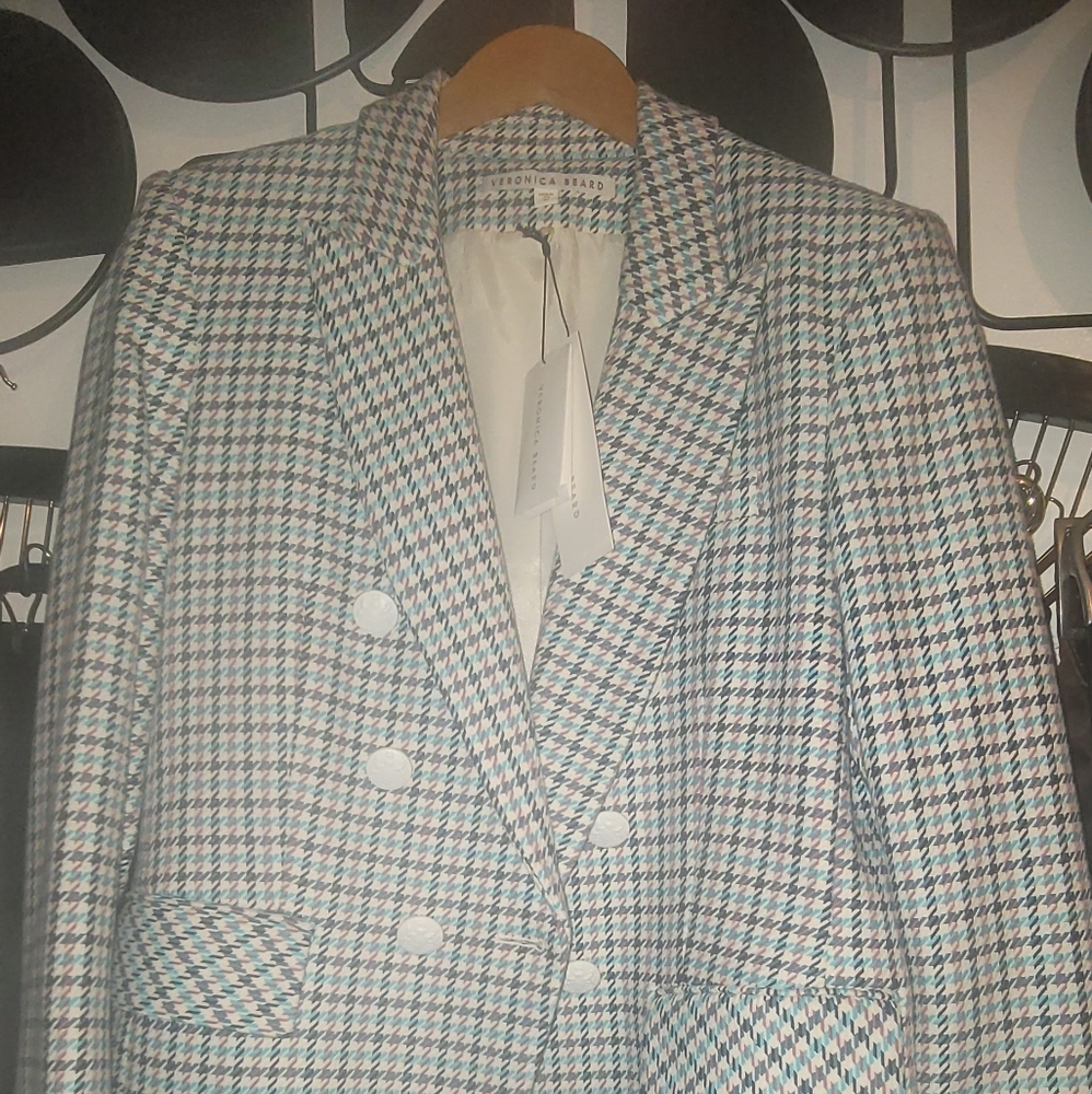 Veronica Beard Turquoise Multi Color "Moroso Dickey Blazer/Jacket"